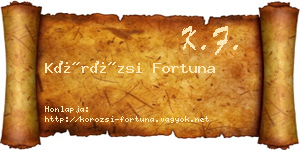 Körözsi Fortuna névjegykártya